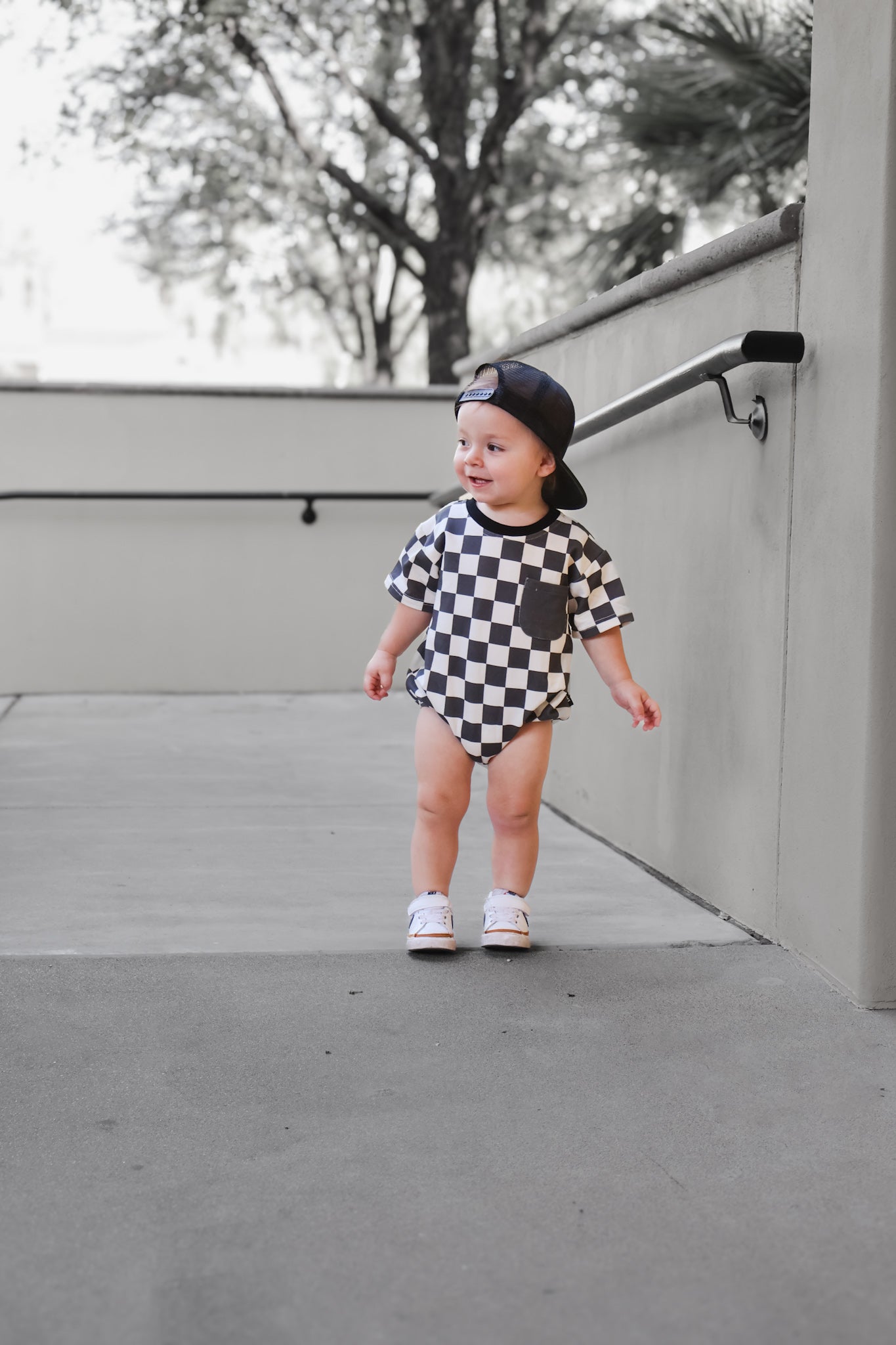 CHECKERED COLOR BLOCK • ROMPER