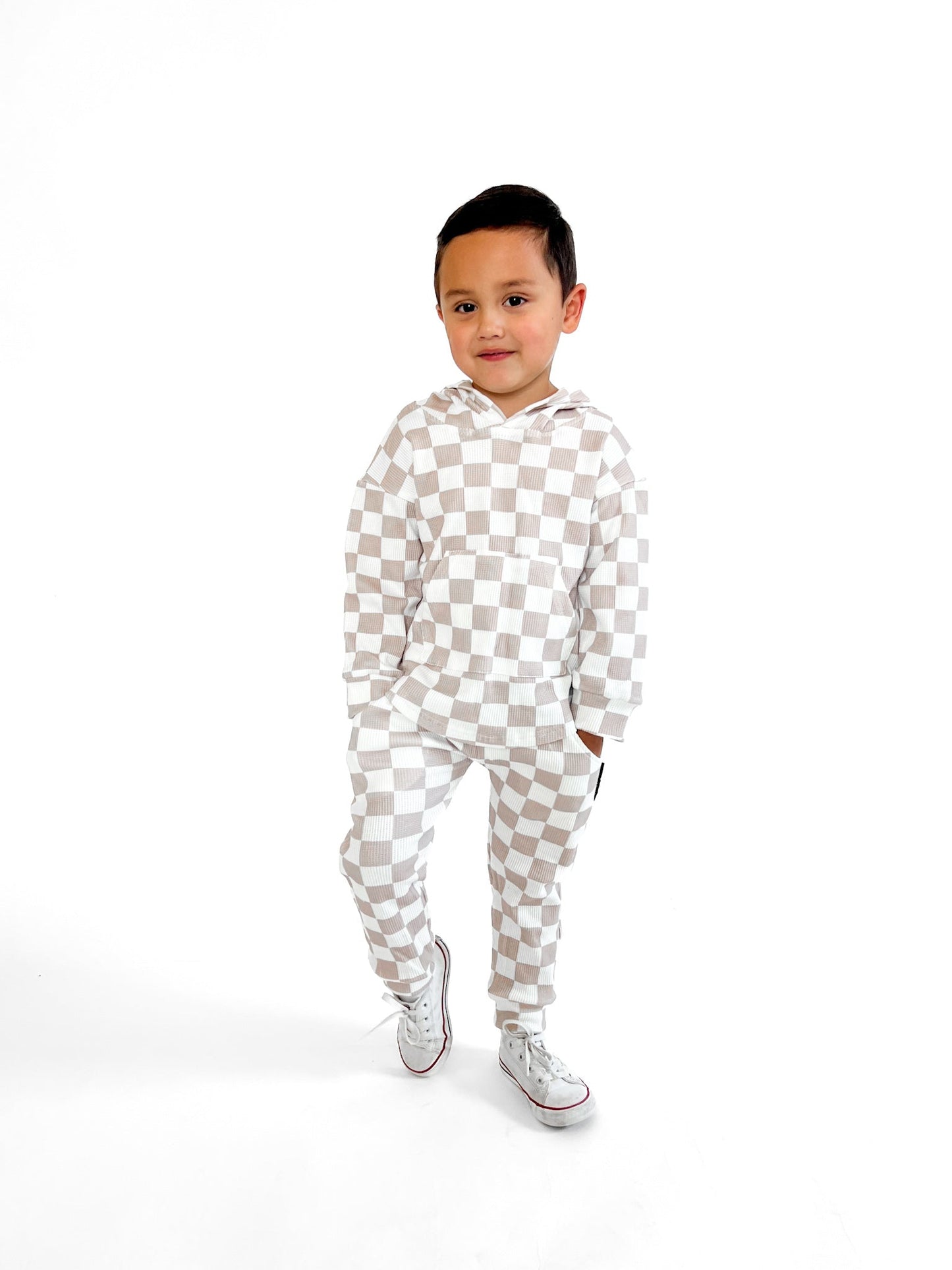 TAN CHECKERED • WAFFLE SET