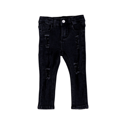 DISTRESSED JEANS - BLACK
