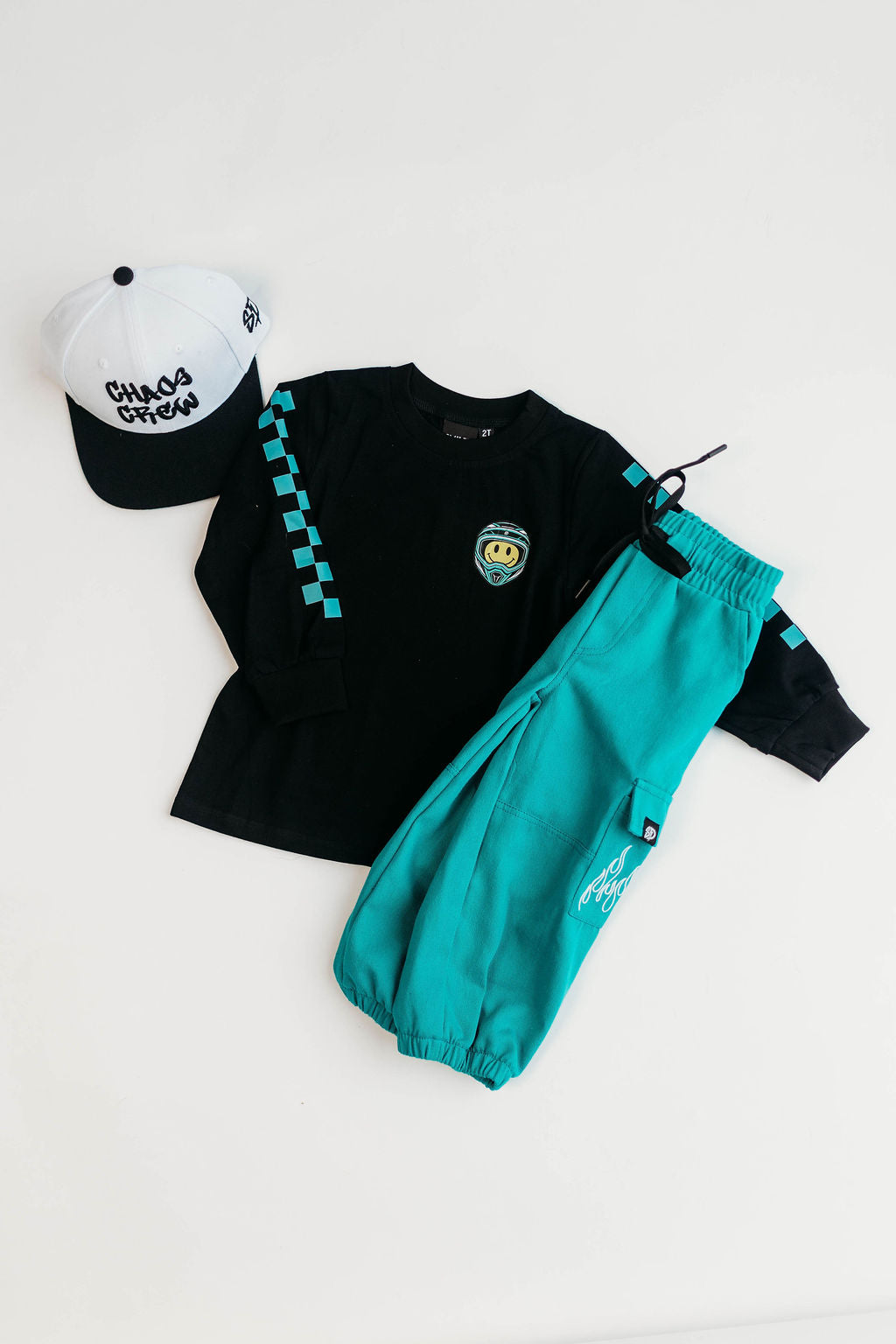 TEAL FLAME • CARGO JOGGERS