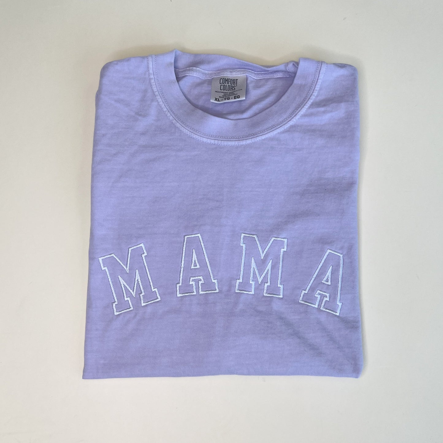 Mama Tee - Embroidered Varsity Design