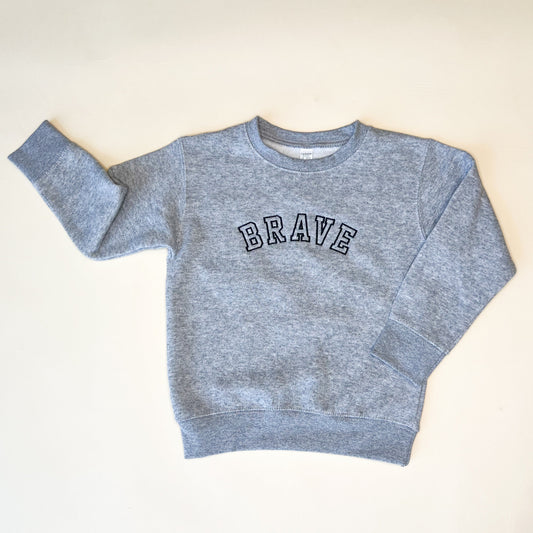 Brave Varsity Embroidered Child Sweatshirt