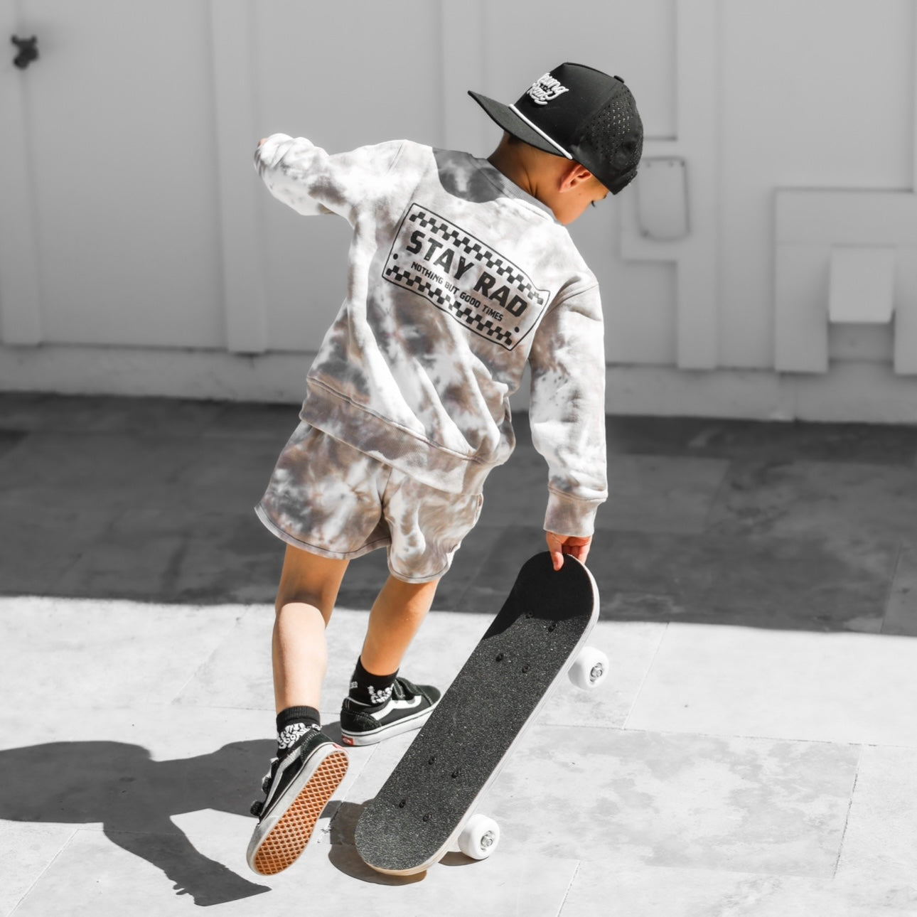 STAY RAD TIE-DYE CREWNECK // TAUPE (coming soon)
