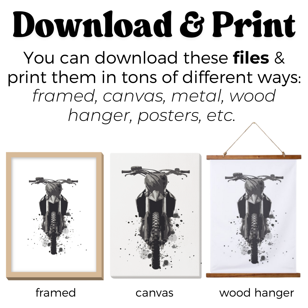 4 Wheels Wall Prints - Digital Download