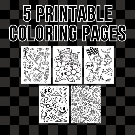 Racing Coloring Pages - Digital Download