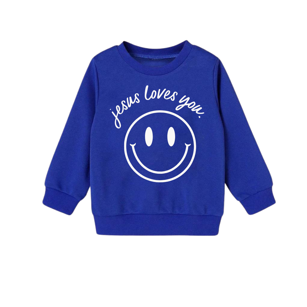 Jesus Loves You Smiley Youth Pullover