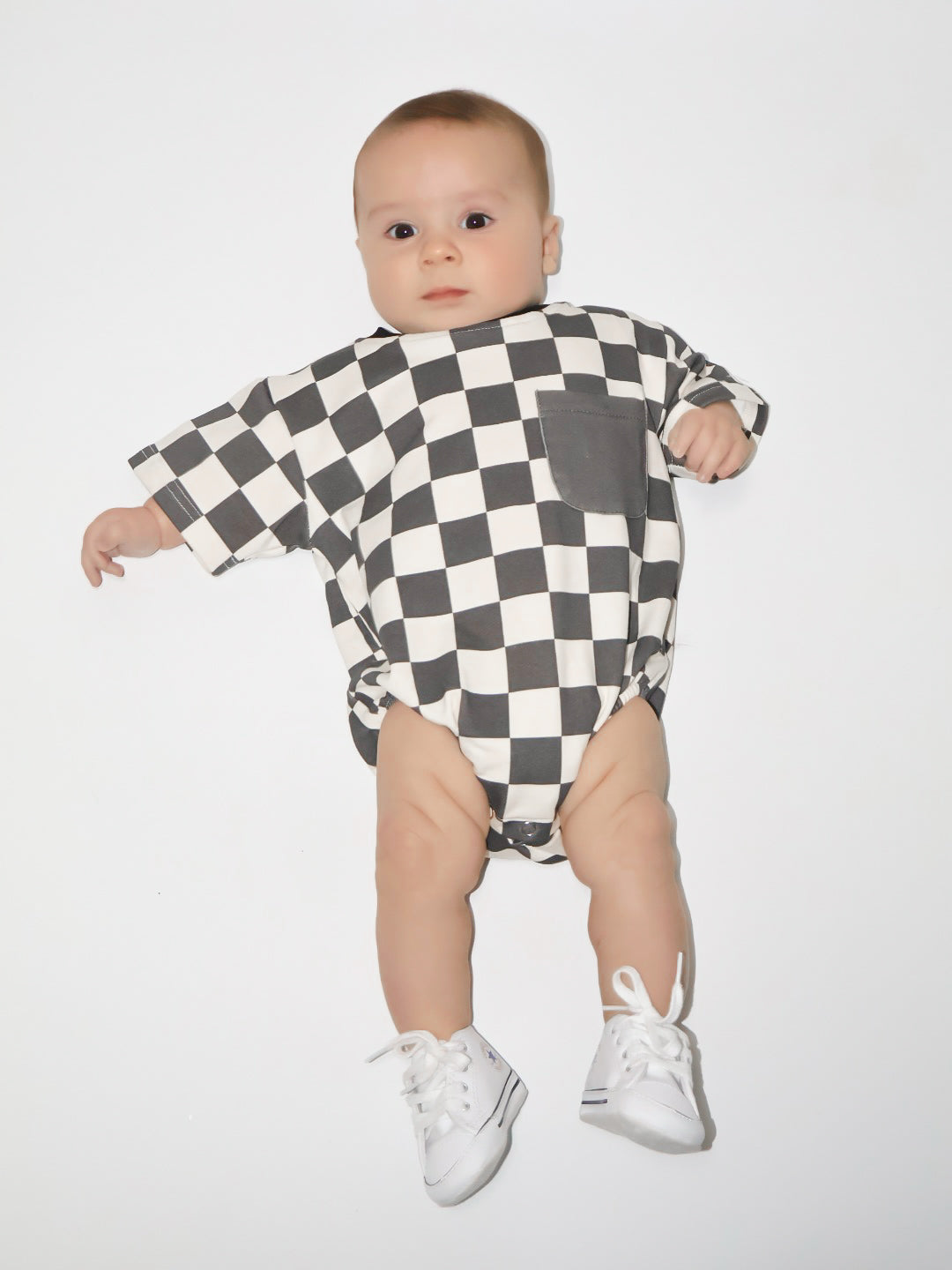 CHECKERED COLOR BLOCK • ROMPER