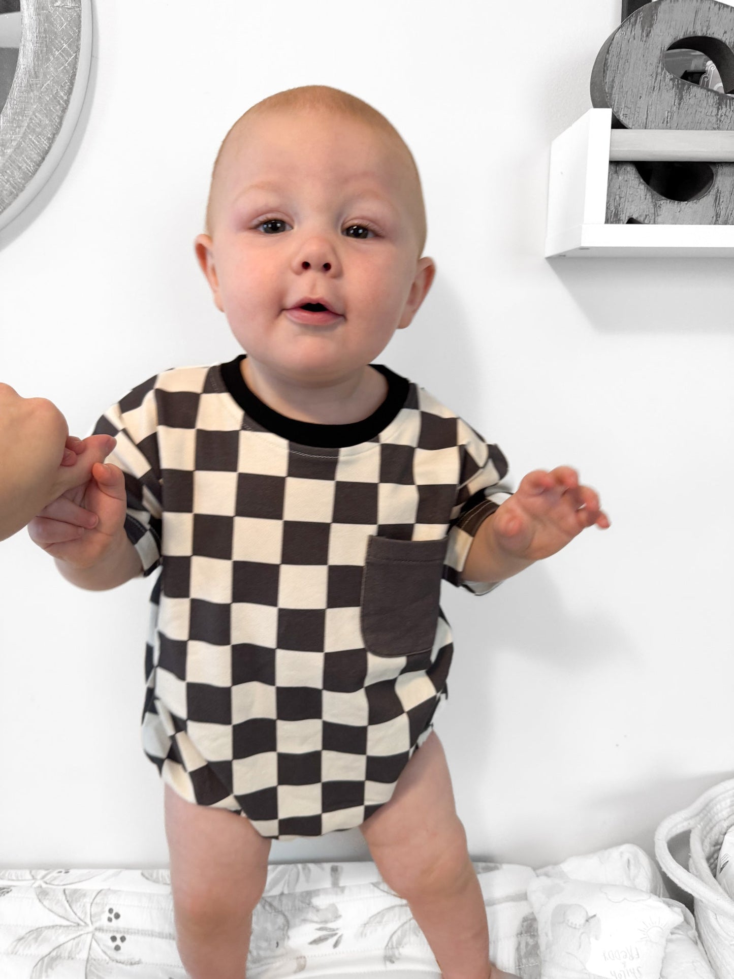 CHECKERED COLOR BLOCK • ROMPER