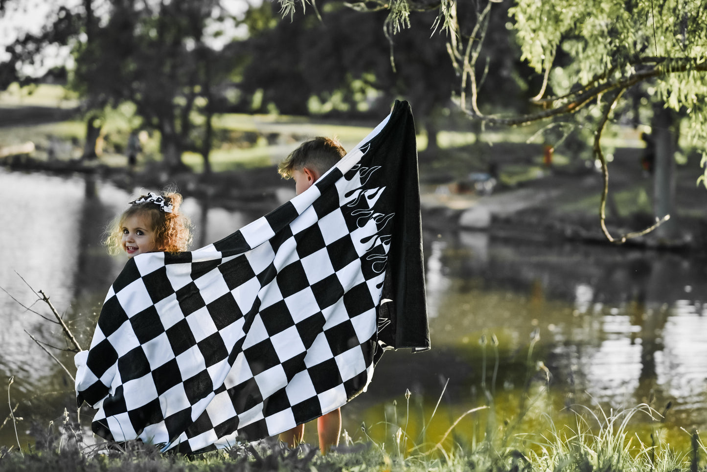 Checker Flame Beach Towel