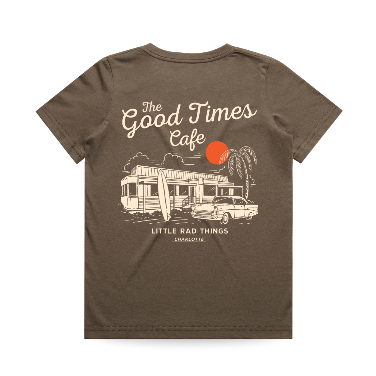 THE GOOD TIMES CAFE TEE - BROWN