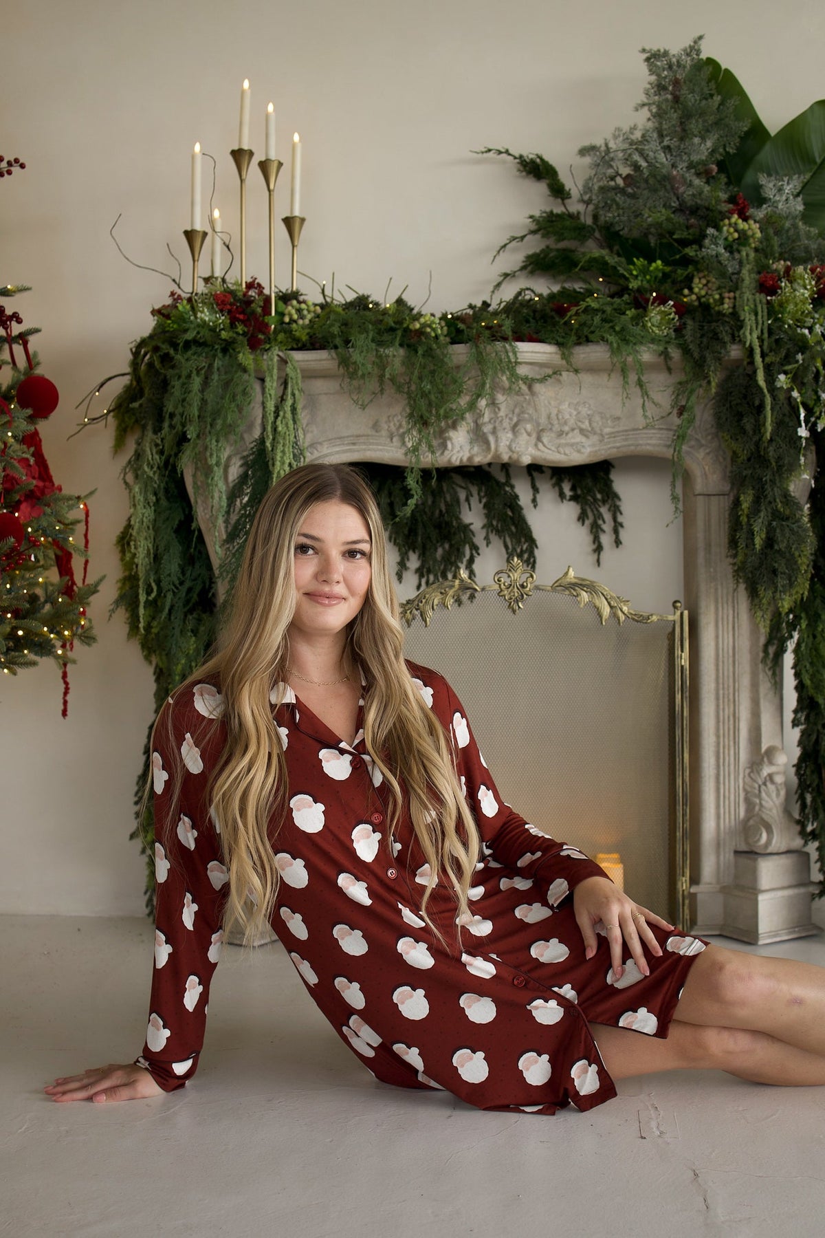 Women's Bamboo Sleeping Dress | Vintage Santa
