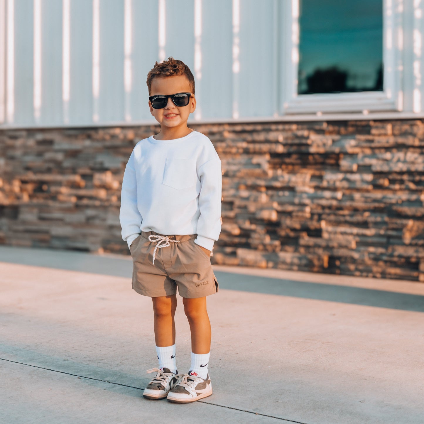 Khaki + Corgis Hybrid Shorts