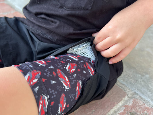 Black + Race Cars Hybrid Shorts