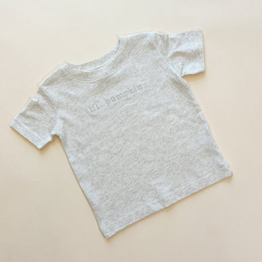 Lil' Pumpkin Embroidered Child Tee - Neutrals