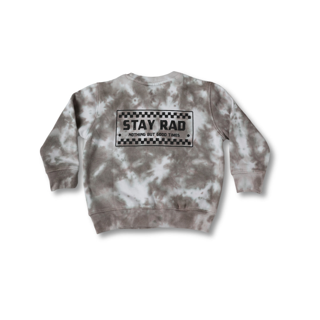 STAY RAD TIE-DYE CREWNECK // TAUPE (coming soon)