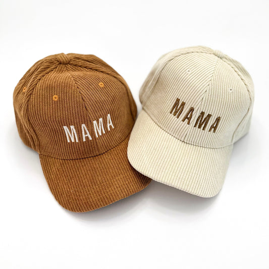Mama Basic Corduroy Embroidered Baseball Cap