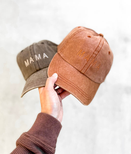 Mama Basic Tonal Embroidered Cap