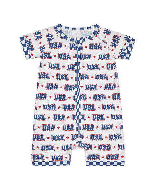 Bamboo Shorty Romper | USA