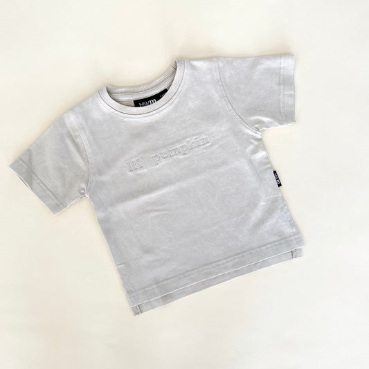 Lil' Pumpkin Embroidered Acid Wash Tee - Neutral