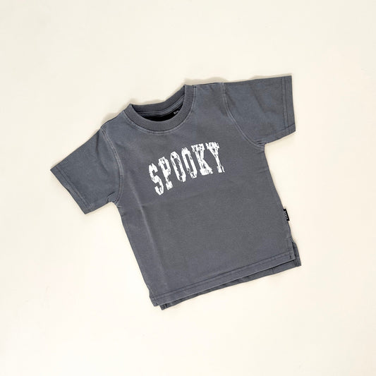 Spooky Distressed Child Tee - Faded Gray