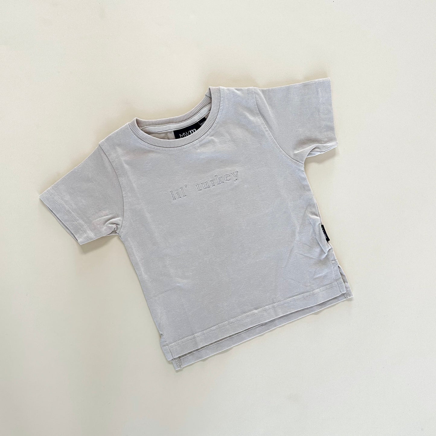 Lil' Turkey Embroidered Acid Wash Tee
