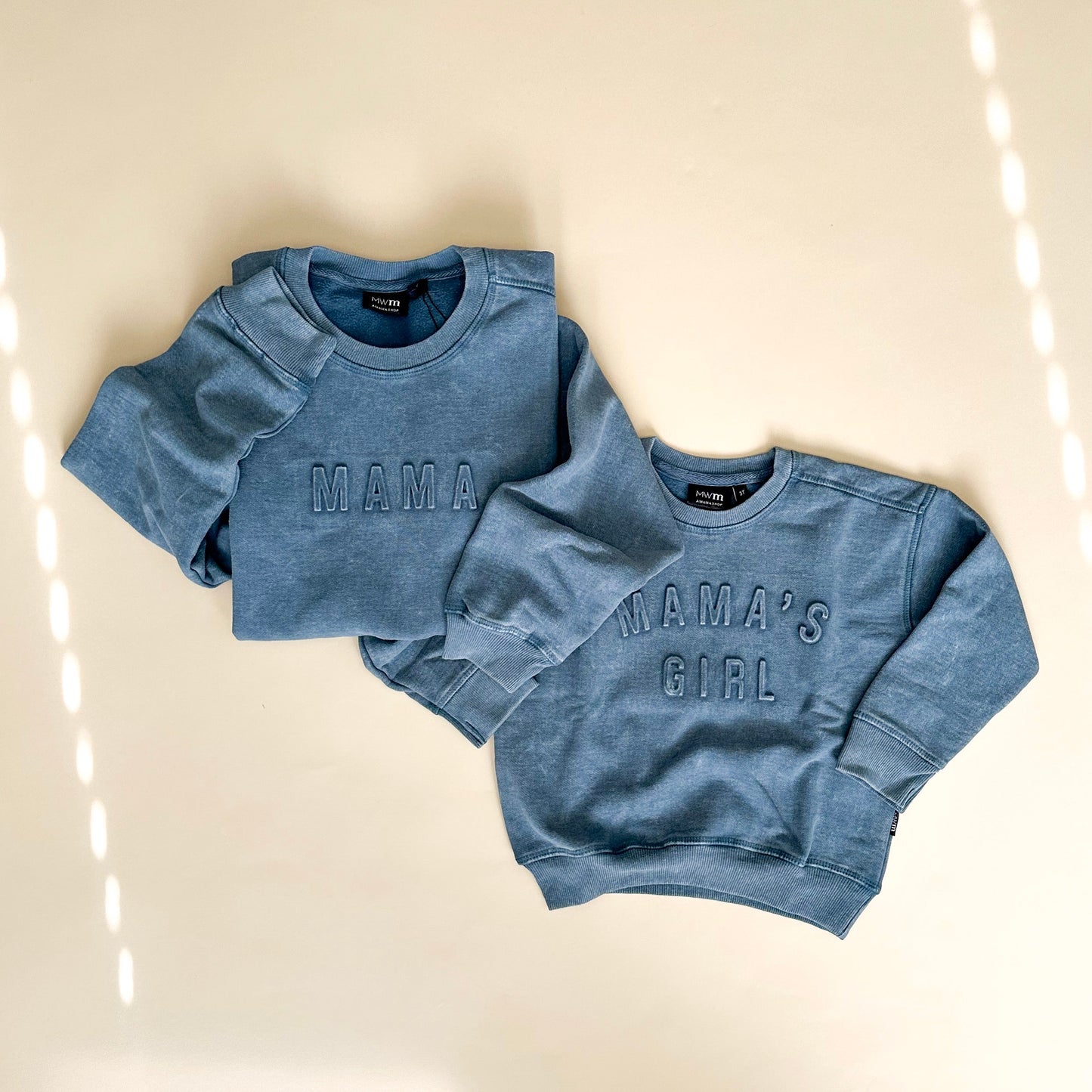 Mama's Girl Signature Acid Wash Crewneck - Tide