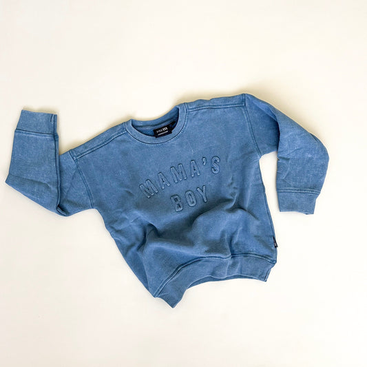 Mama's Boy Signature Acid Wash Crewneck - Tide