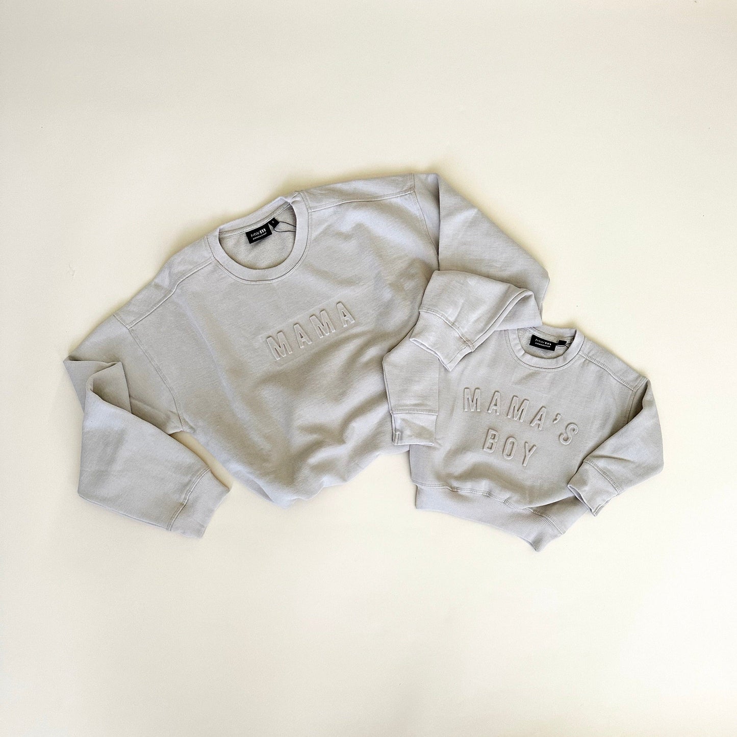 Mama's Boy Signature Acid Wash Crewneck - Oatmeal