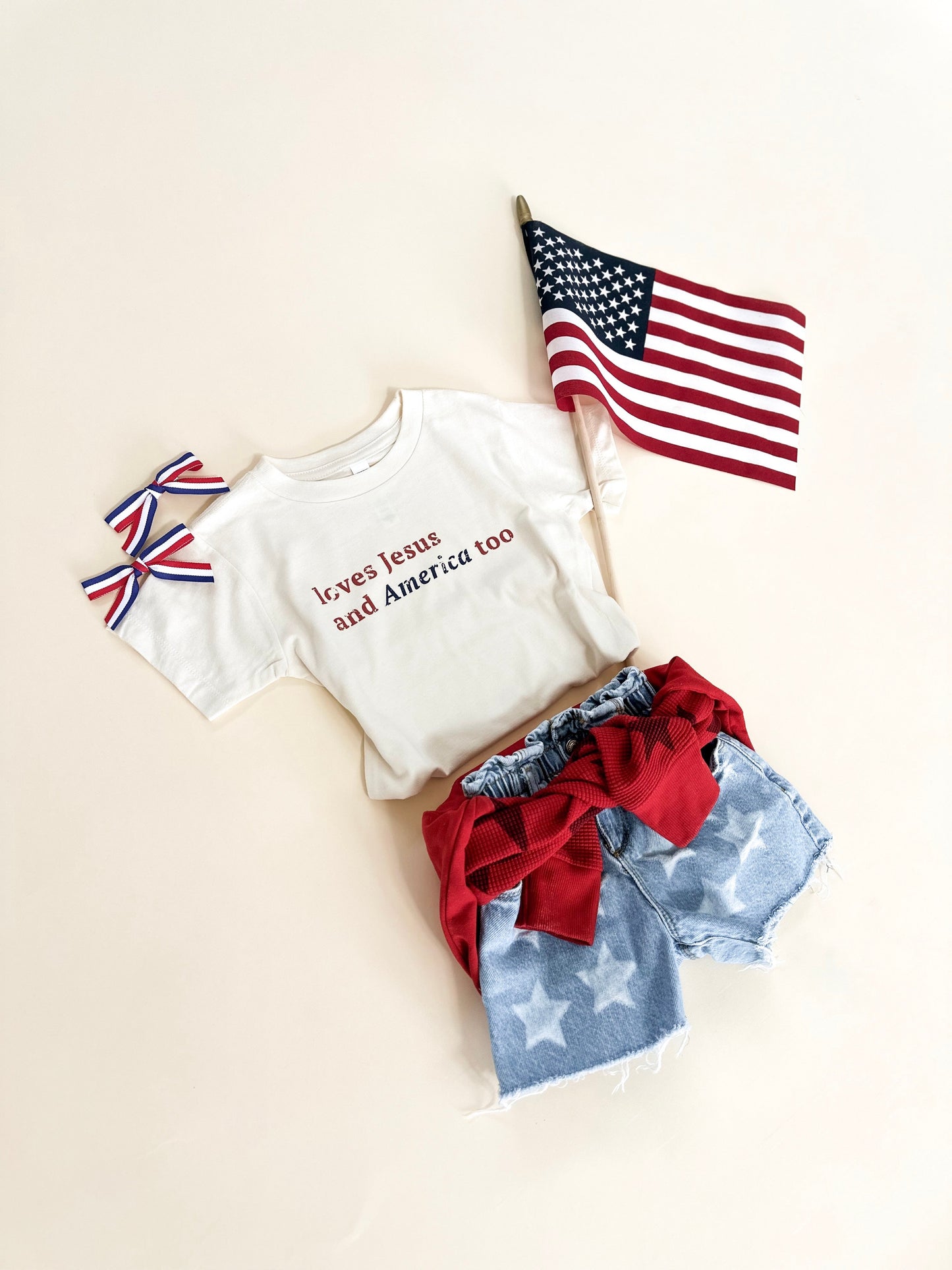 Loves Jesus and America Child Tee