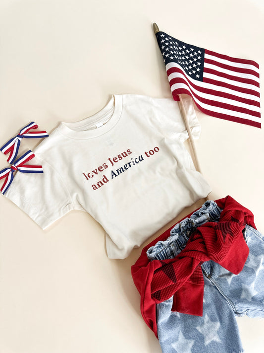 Loves Jesus and America Child Tee