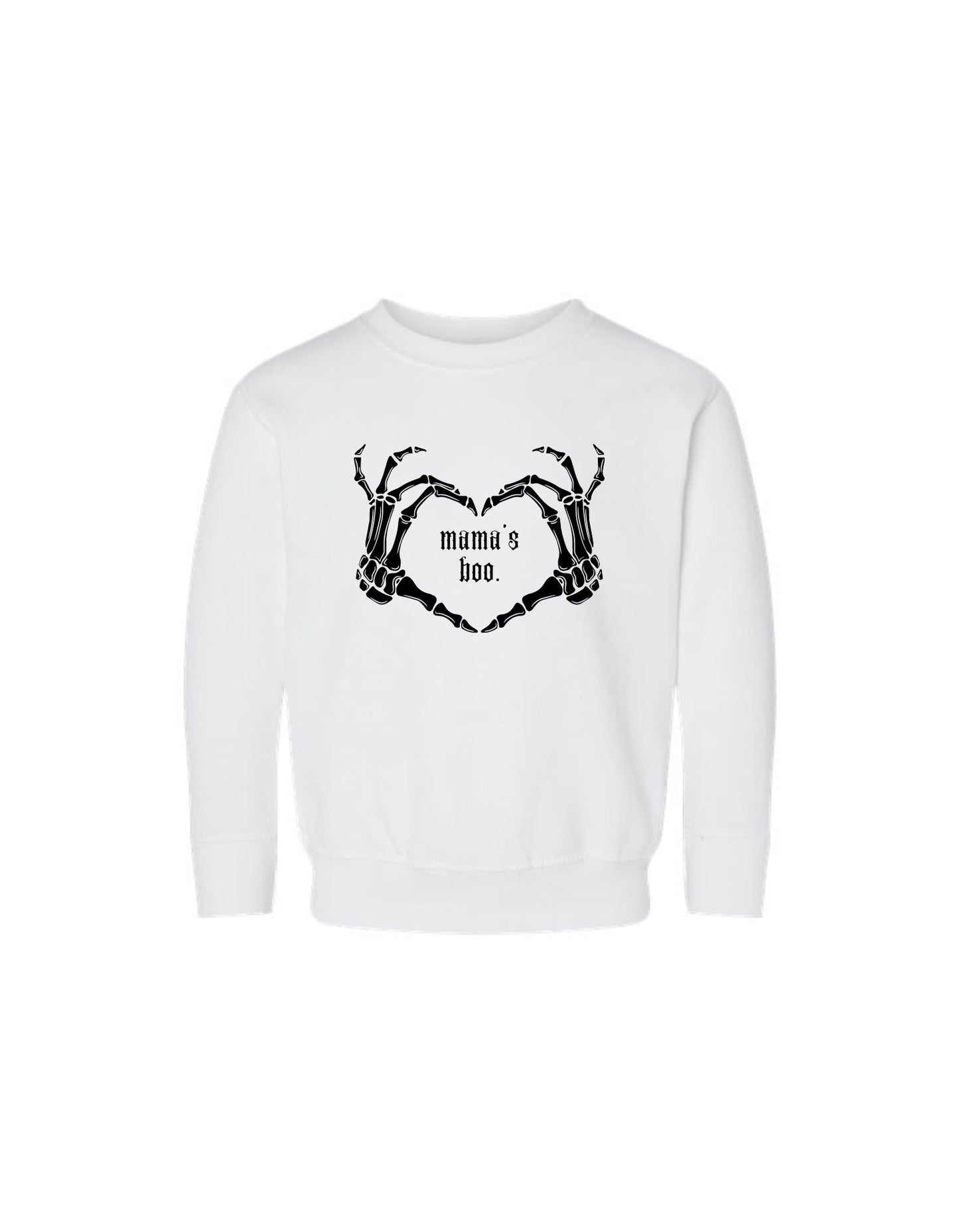 Mama's Boo Skeleton Heart Hands Pullover