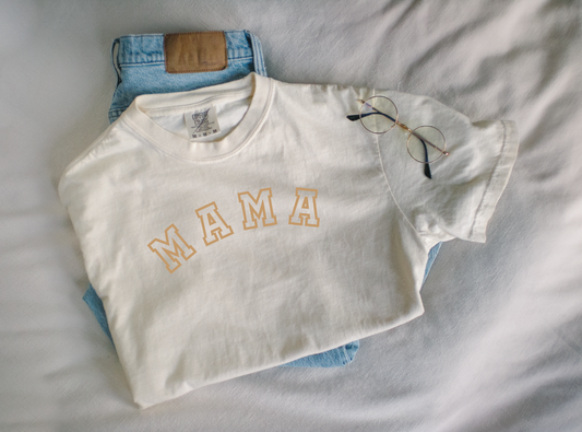 Mama Varsity Neutral Tee