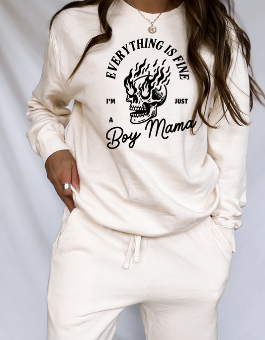 Everything is Fine - I'm Just a Boy Mama Sweatsuit Bundle