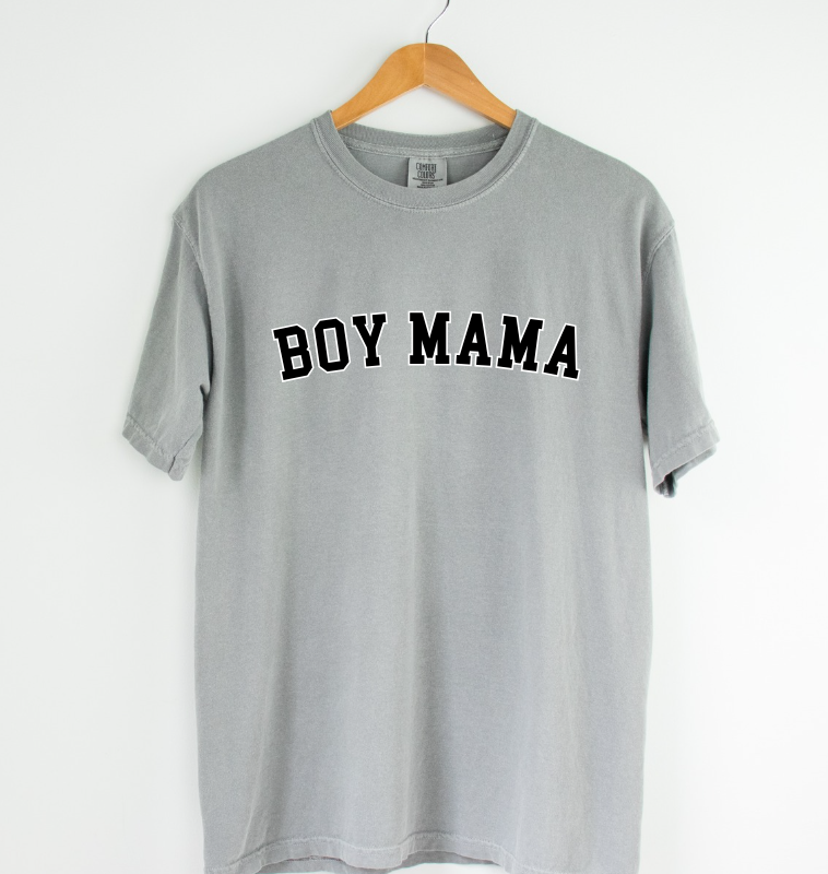 Boy Mama Bold Outline Varsity Tee