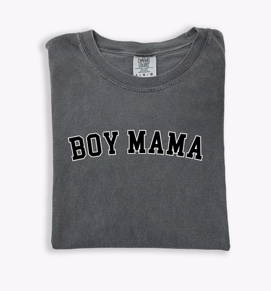 Boy Mama Bold Outline Varsity Tee