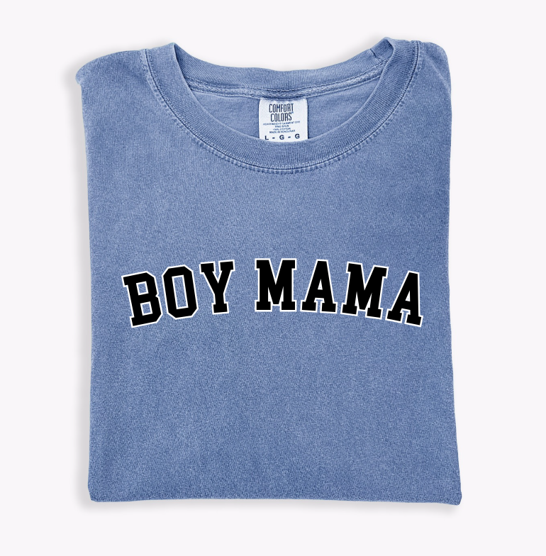 Boy Mama Bold Outline Varsity Tee