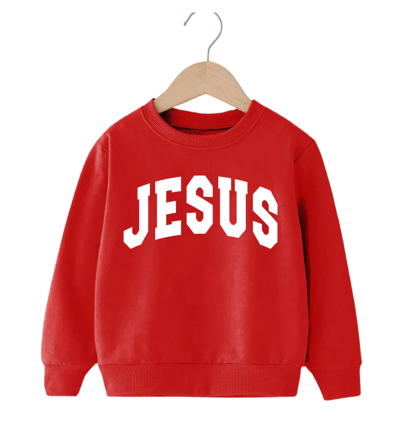 Jesus Christmas Colors Kids Sweatshirt