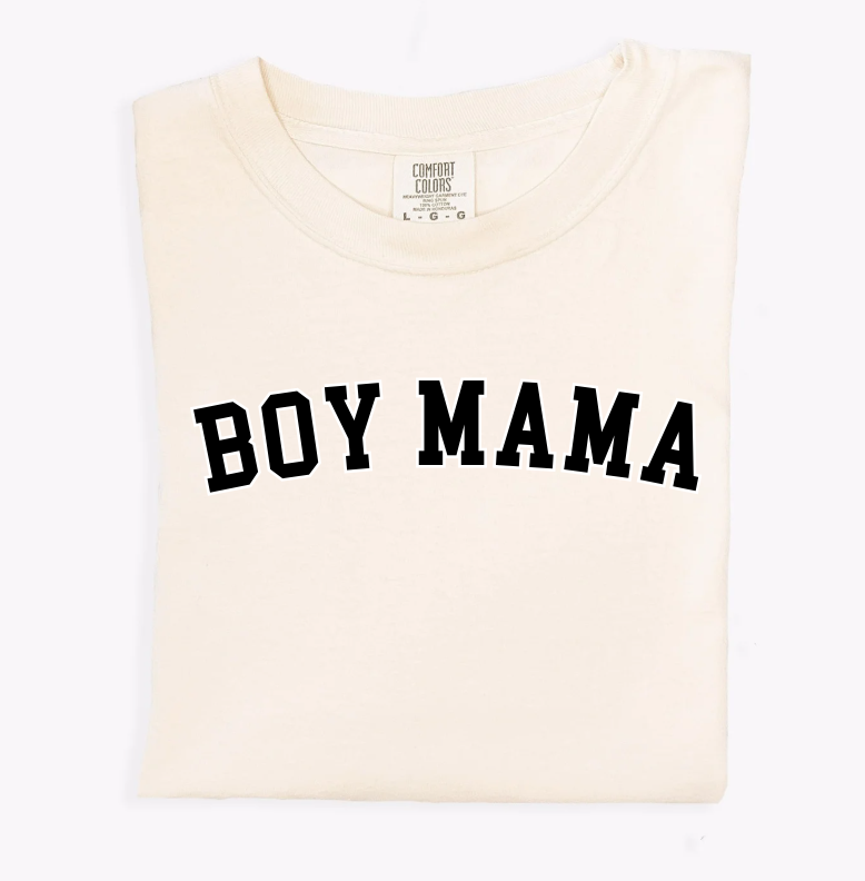 Boy Mama Bold Outline Varsity Tee