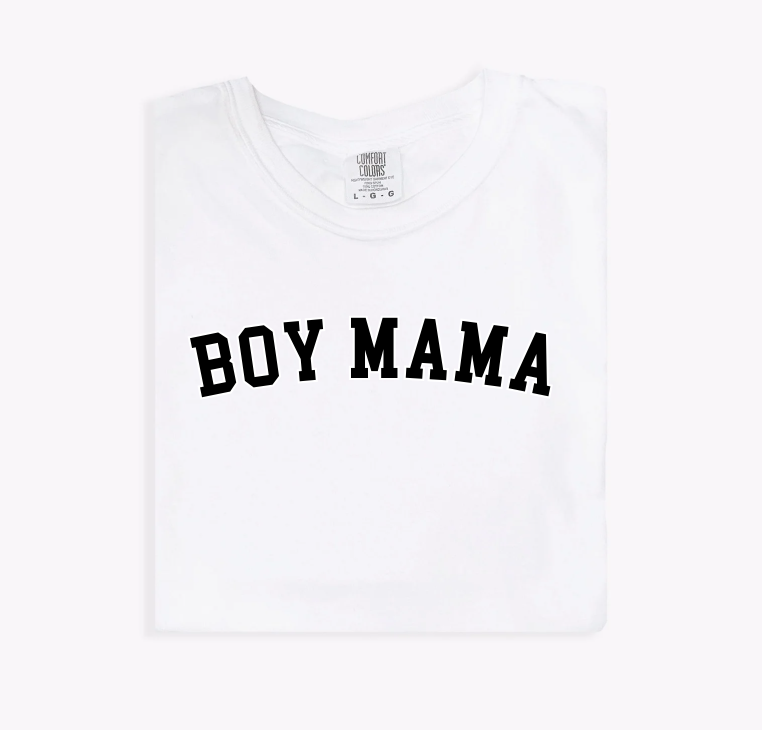 Boy Mama Bold Outline Varsity Tee