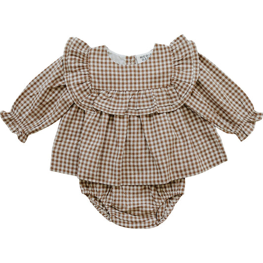 Gingham Ruffle Bloomer Set