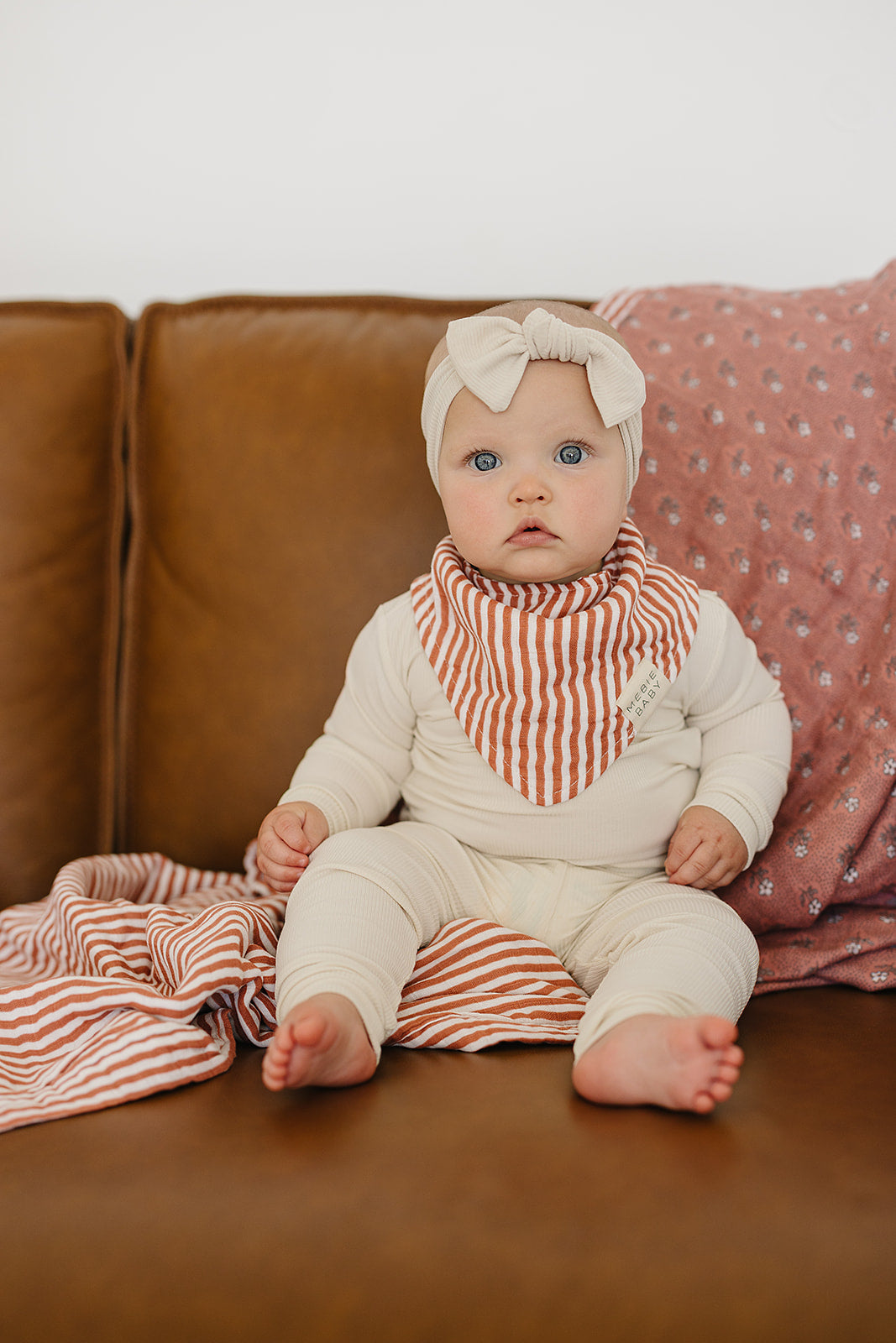 Pink Stripes Classic Muslin Bib