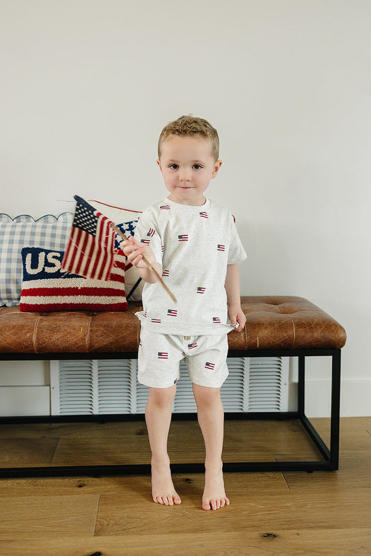 Flag Button Short Set