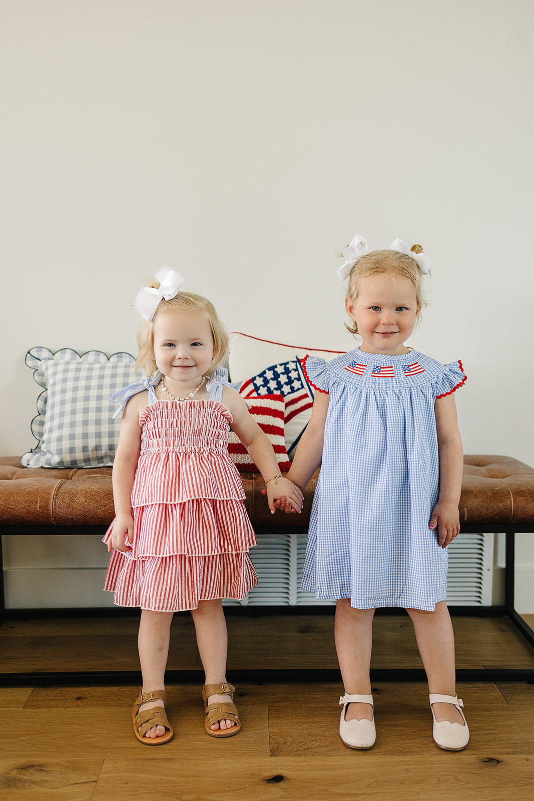 Flag Gingham Smocked Dress