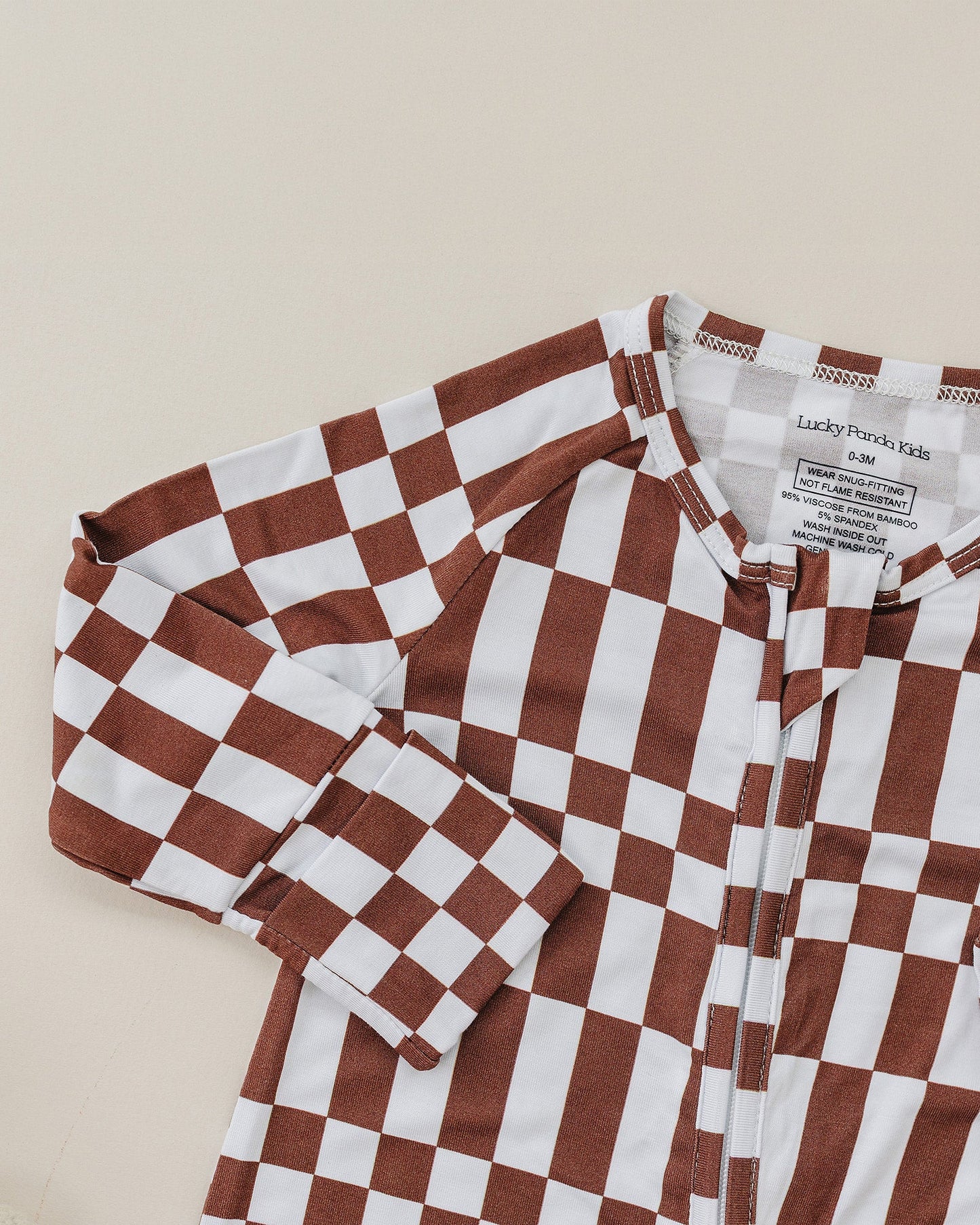 Bamboo Zip Romper | Chocolate Checkered