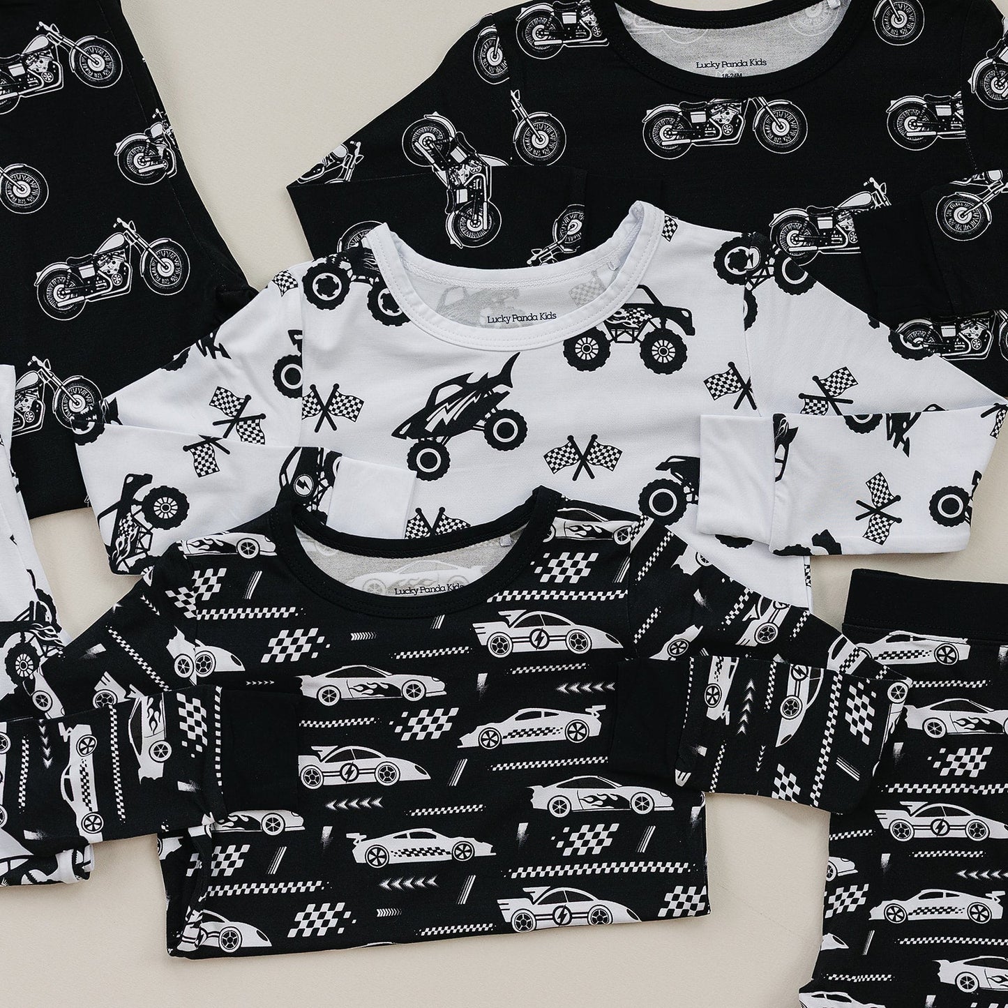 Bamboo Two Piece Set | Race Cars