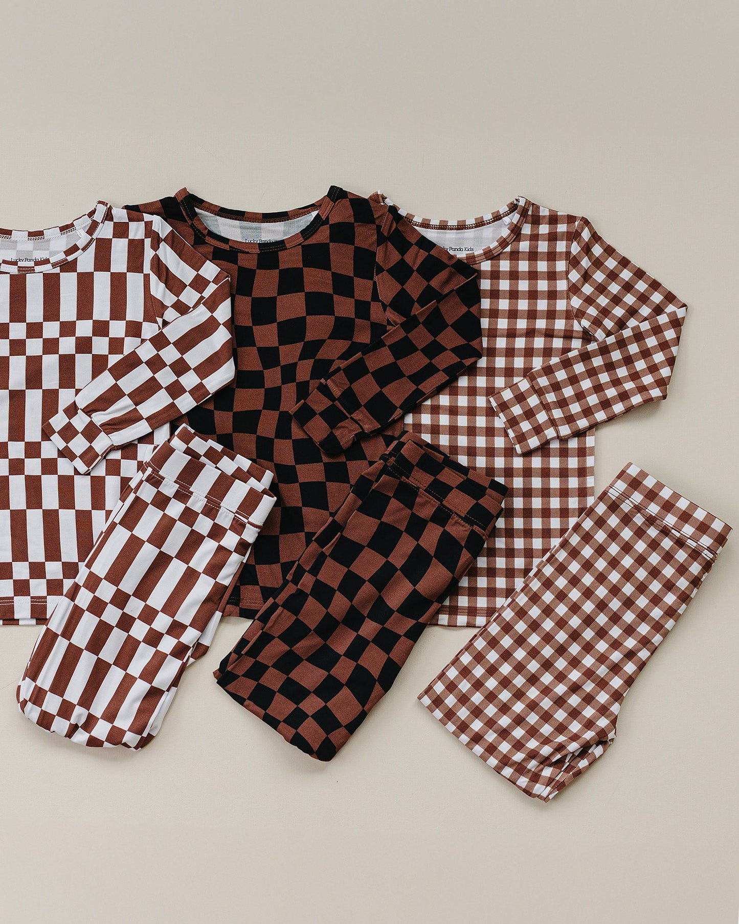 Bamboo Two Piece Set | Chocolate Checkered