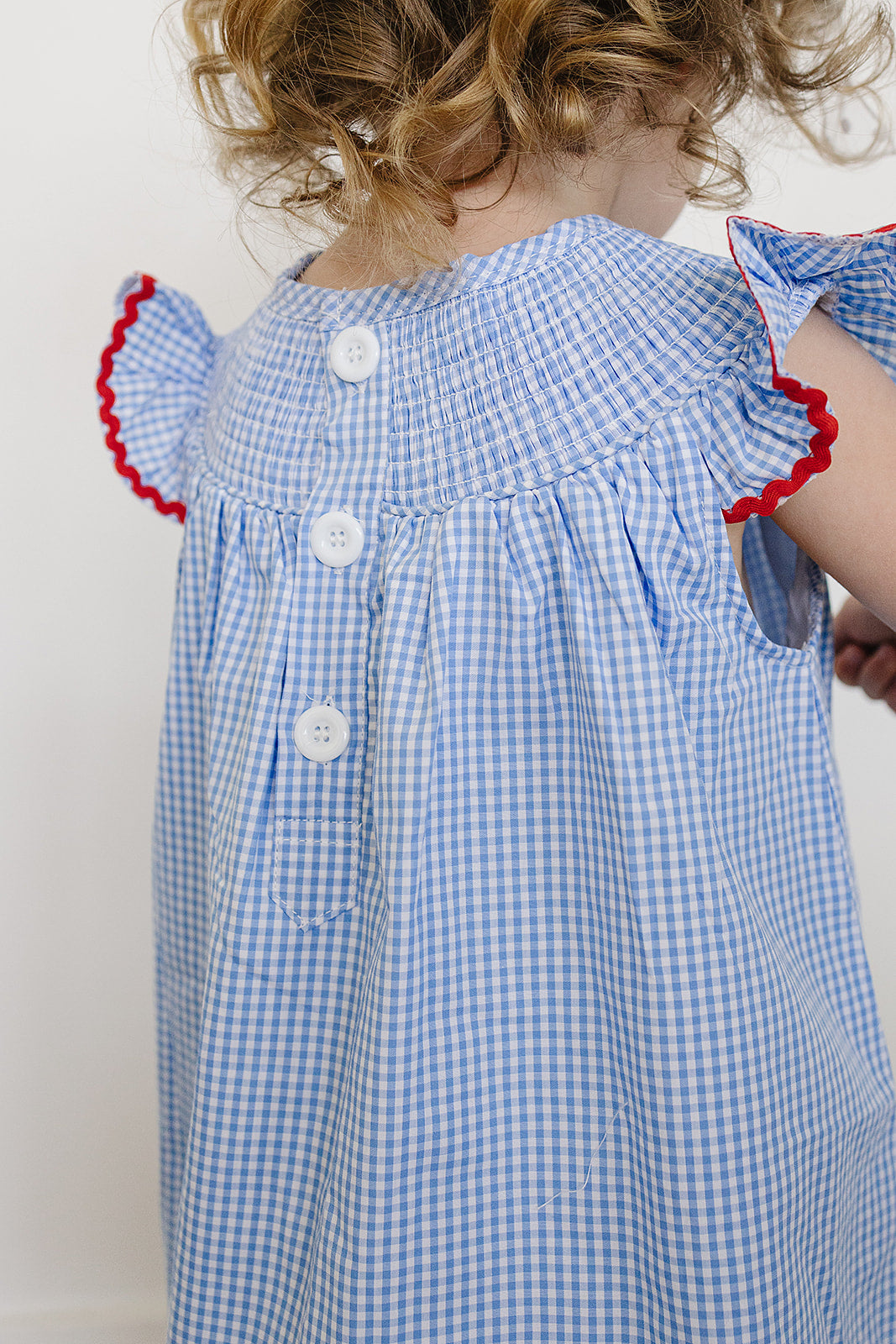 Flag Gingham Smocked Dress