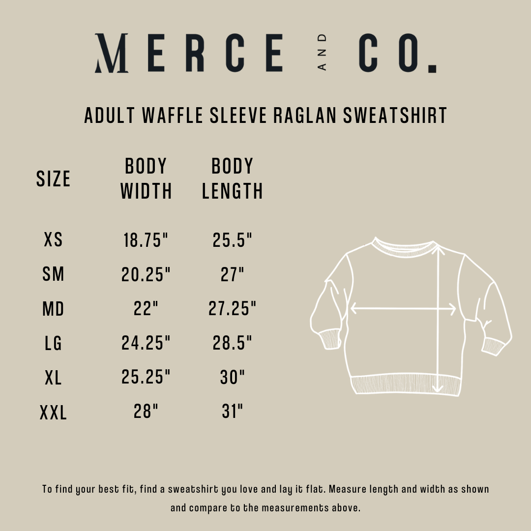 Mama Chenille Adult Waffle Sleeve Crewneck - Faded Mocha