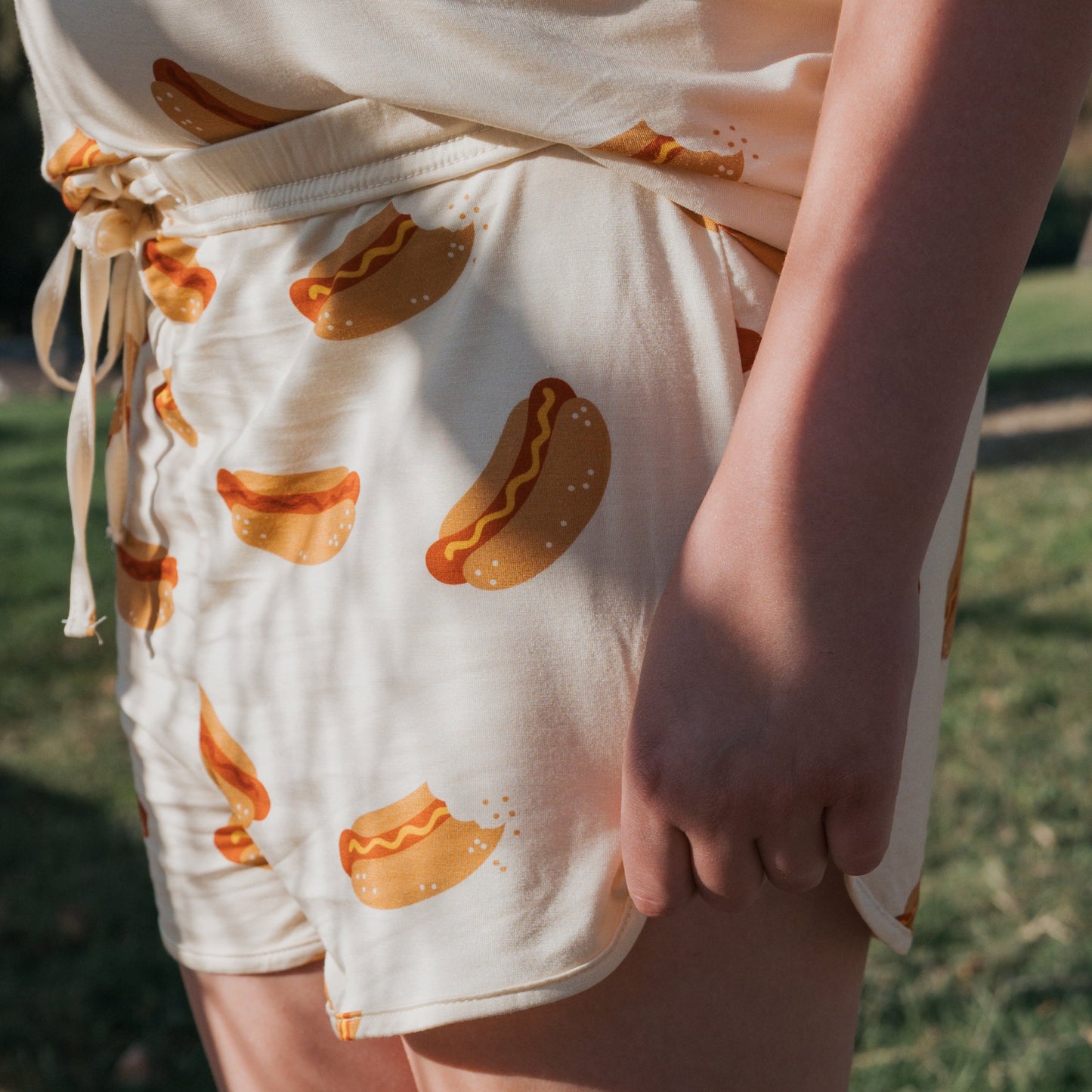 Girl's Bamboo Short Set | Hot Dogs