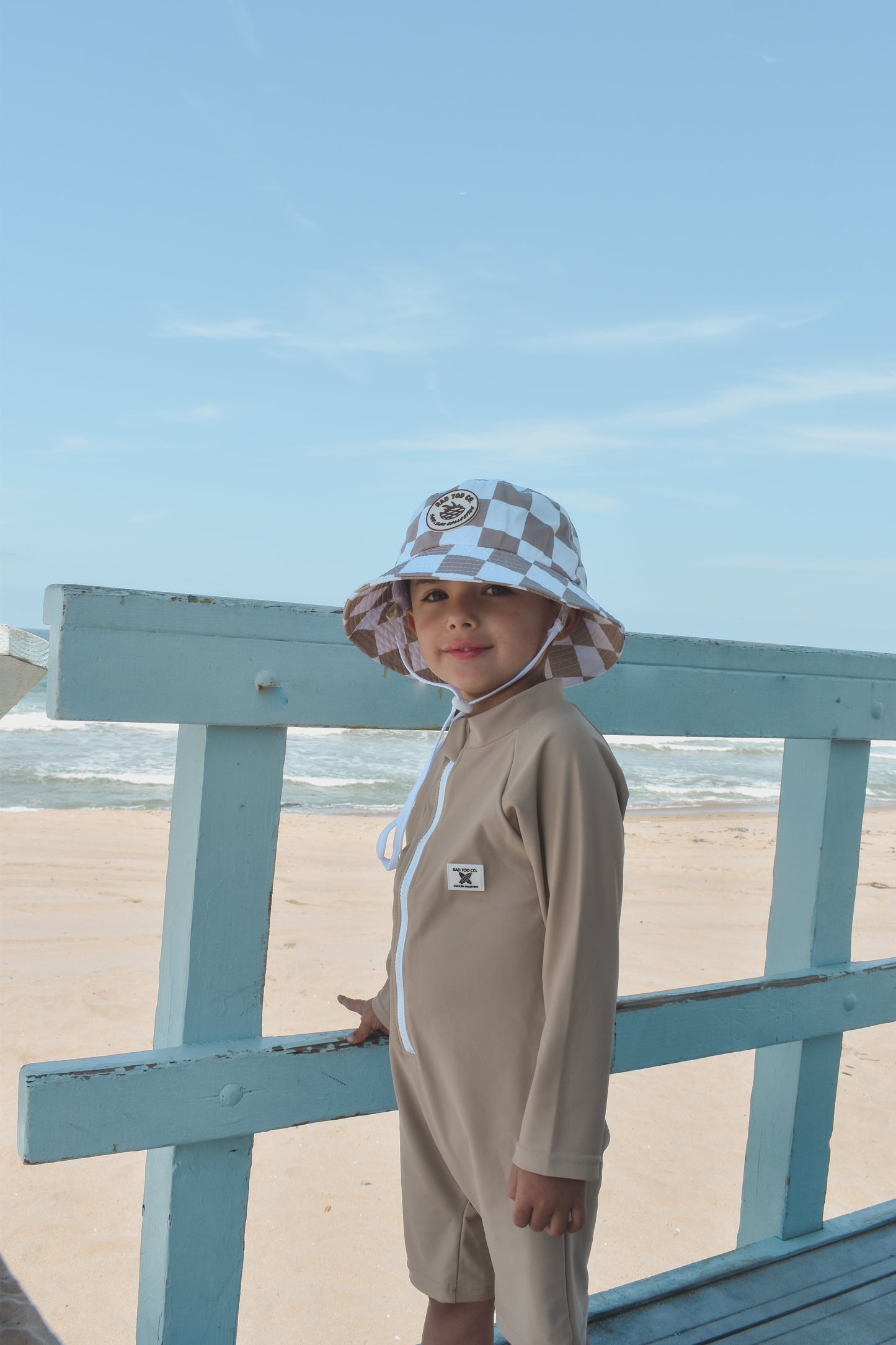 UPF 50 RASHGUARD ONESIE - LATTE